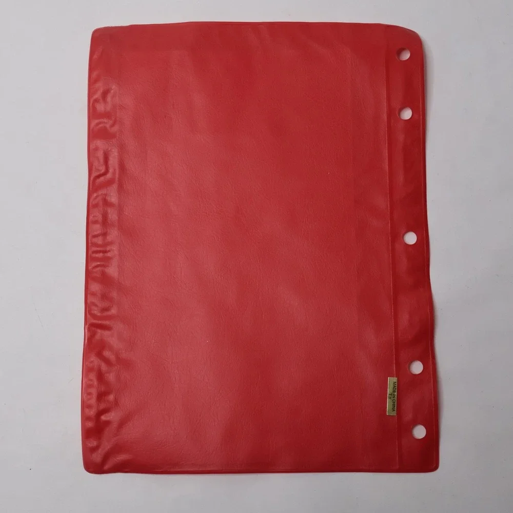 NEW VTG 90s‎ Mead Plastic Red Zip Pouch Pencil Case for Binder Clear Front NOS